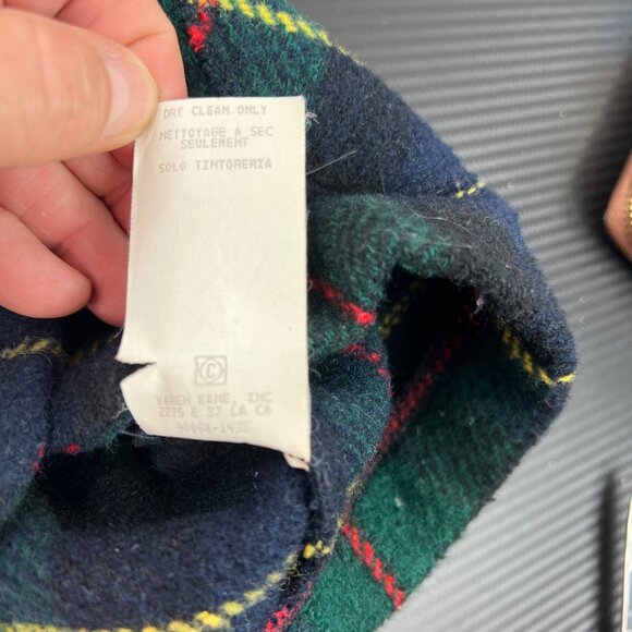 Vintage Karen Kane women’s Plaid Wool-Blend Vest Sz Medium Y2K Old Money Preppy - Picture 6 of 9